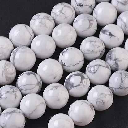 Chapelets de perles howlite naturelles , ronde