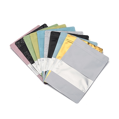 Цветная печать из алюминиевой фольги с открытым верхом на молнии, мешки для хранения продуктов, закрывающиеся пакеты, для хранения упаковки с надрезом, прямоугольные