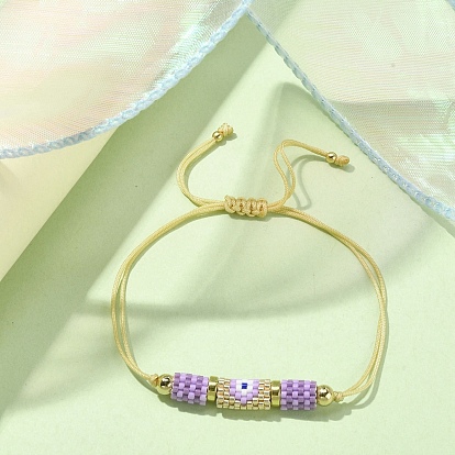 Colonne de graines en verre avec bracelet à maillons mauvais œil, bracelet réglable pour femme