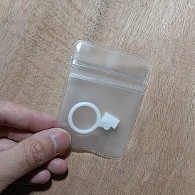 Sacs transparents à fermeture éclair pour rangement de bijoux en plastique givré, sacs réutilisables à joint supérieur, rectangle