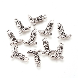 Tibetan Style Alloy Cowboy Boot Charms, Cadmium Free & Lead Free, 16.5x13x3mm, Hole: 2mm, about 980pcs/1000g