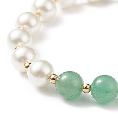4 pcs 4 ensemble de bracelets extensibles de perles de pierres précieuses et de perles naturelles mixtes rondes de style pcs, bracelets à breloques papillon en verre et fleur en laiton pour femme