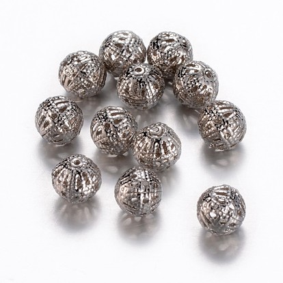 Laiton perles en filigrane, boule en filigrane, ronde, sans nickel
