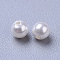 Perles nacrées de coquilles, demi-percés perles, polie, ronde