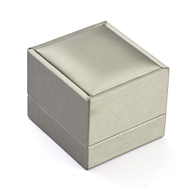 Plastic Jewelry Boxes, Covered with PU Leather, Square