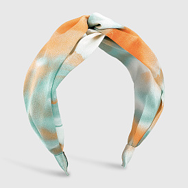 Fashionable Tie-dye Fabric Headband - Simple, Cross Knot, Personality, Trendy.