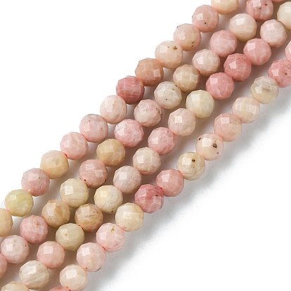 Perlas naturales rhodonite hebras, facetados, rondo