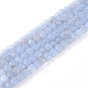 Perlas naturales ágata de encaje azul hebras, facetados, cubo