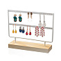 Rectangle Iron Earring Display Stand, Jewelry Display Rack, with Wood Findings Foundation