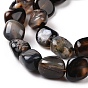 Natural Black Agate Beads Strands, Tumbled Stone, Nuggets