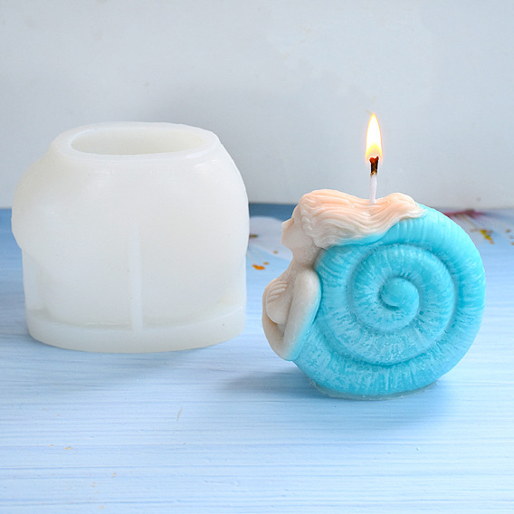 Conch Girl Candle Food Grade Silicone Molds, for DIY Candle Making