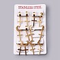 304 Stainless Steel Hoop Earrings, Hypoallergenic Earrings, Cross