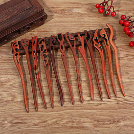 Minimalist Sandalwood Hairpin for Traditional Chinese Dress Women's Hairstyles