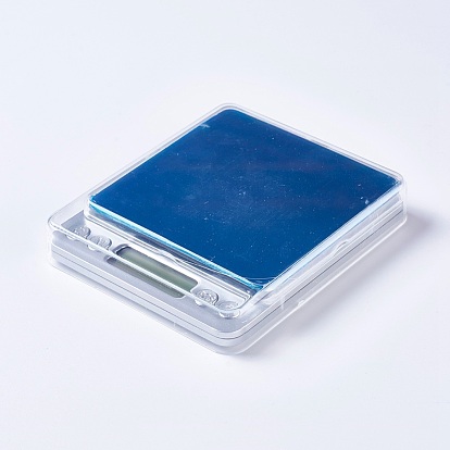 Outil de bijoux, mini balance de poche électronique numérique en acier inoxydable, avec couvercle en plastique et batterie de style aléatoire, valeur: 0.01 g ~ 500 g, rectangle