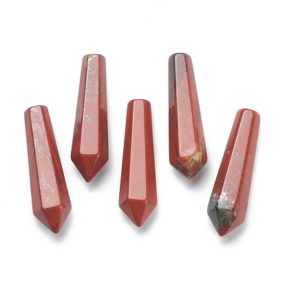 Натуральный красный яшма остроконечные бусы, лечебные камни, палочка для медитативной терапии, уравновешивающая энергию рейки, пуля, неочищенные / без отверстий, граненые, для проволоки, свернутой подвесками решений