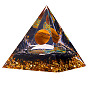 Decoraciones de pirámide de cristal de piedra negra natural, ángel sanador pirámide de cristal pirámide de piedra, para la meditación curativa