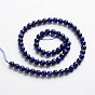 Lapis naturales redondos hebras de perlas de piedras preciosas lapislázuli, teñido