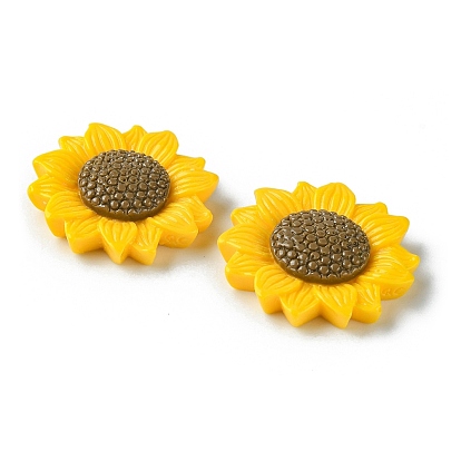 Opaque Resin Cabochons, Sunflower
