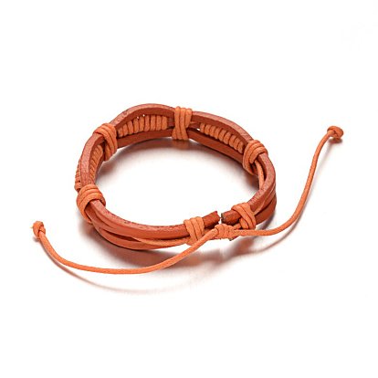 Bracelets cordon en cuir réglable, 56mm, 13x9mm