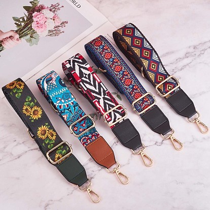 Wide Polyester Purse Straps, Replacement Adjustable Shoulder Straps, Retro Removable Bag Belt, with Swivel Clasp, for Handbag Crossbody Bags Canvas Bag