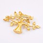 Brass Safety Brooch, Long-Lasting Plated, Tree