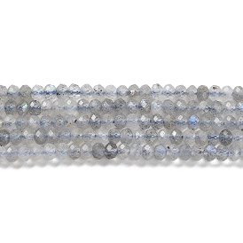 Natural Labradorite Beads Strands, Faceted, Rondelle
