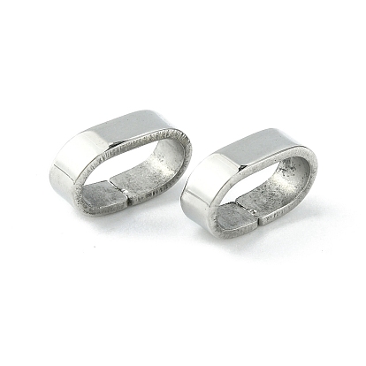 304 Stainless Steel Slide Charms/Slider Beads, For Leather Cord Bracelets Making, Oval