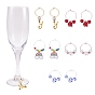 Brass Wine Glass Charm Rings, Hoop Earrings Findings