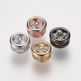 Micro cuivres ouvrent note AAA pendentifs de zircone cubique, liens multi-brins, plat rond, sans cadmium et sans nickel et sans plomb