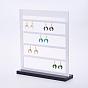 Acrylic Organic Glass Earrings Displays, Multi-Tier Earring Display Stand, for Hanging Earrings, Rectangle