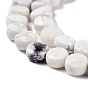 Natural Howlite Beads Strands, Faceted, Flat Round