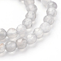 Natural Grey Agate Beads Strands, Faceted Round, Gray