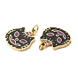 Halloween Ion Plating(IP) 304 Stainless Steel Charms, with Enamel and Jump Ring, Golden, Cat Charm