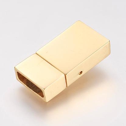 304 Stainless Steel Magnetic Clasps, Ion Plating (IP), Rectangle