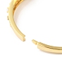 Bracelet manchette en zircone cubique transparente, bijoux en laiton pour femmes