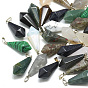 Gemstone Pendants, with Random Stainless Steel Snap On Bails, Bicone