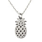 201 Stainless Steel Pendant Necklaces, with Cable Chains, Pineapple