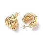 Brass Thick C-shape Stud Earrings for Women