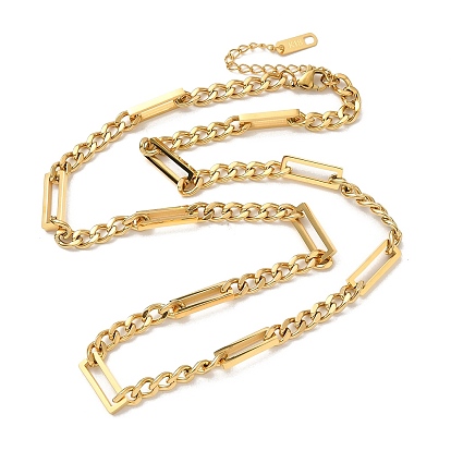 304 Stainless Steel Rectangle Link Chain Necklaces