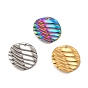 Ion Plating(IP) 304 Stainless Steel Pendants, Flat Round Charm