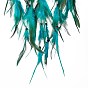 Toile/filet tissé en fer avec des décorations de pendentifs en plumes, avec des perles en plastique et en bois, recouvert d'un cordon en cuir, plat rond