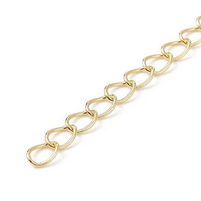 Brass Curb Chain Extender with Gemstone Heart Tiny Charm, End Chains, Golden