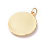 Valentine Theme Brass Pendants, Long-Lasting Plated, Real 18K Gold Plated, Flat Round and "LOVE"