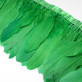 Oies des accessoires de mode de costumes de plumes chiffon brin, 100~180x38~62 mm, environ 2 m / sac