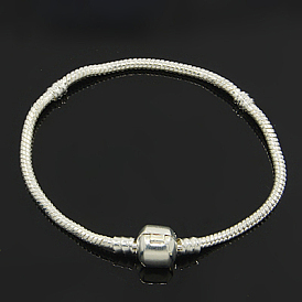 Laiton bracelet de style européen faisant, avec fermoirs en laiton, 190x3mm
