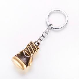 Alloy Keychain, Boxing Glove, with Iron Findings