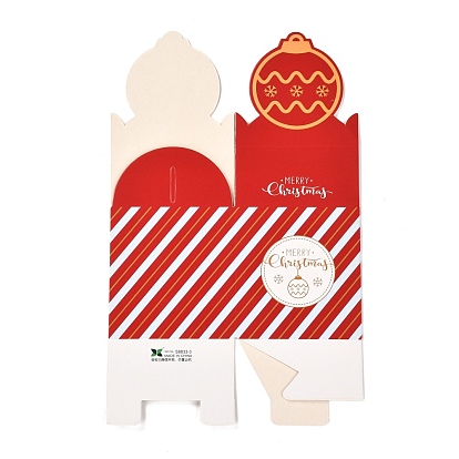 Christmas Theme Paper Fold Gift Boxes, for Presents Candies Cookies Wrapping
