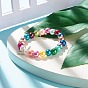 Bracelets pour enfants extensibles en perles acryliques, avec des bracelets de perles d'ailes en plastique ABS et alliage