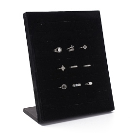 Velvet Jewelry Displays, with 50pcs Grooves, Used to Display Ring, Earrings or Mobile Phone Dustproof Plug, Rectangle, 200x100x250mm