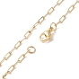 Rectangle en laiton avec collier pendentif lettre initiale avec chaînes de trombone pour hommes femmes, or